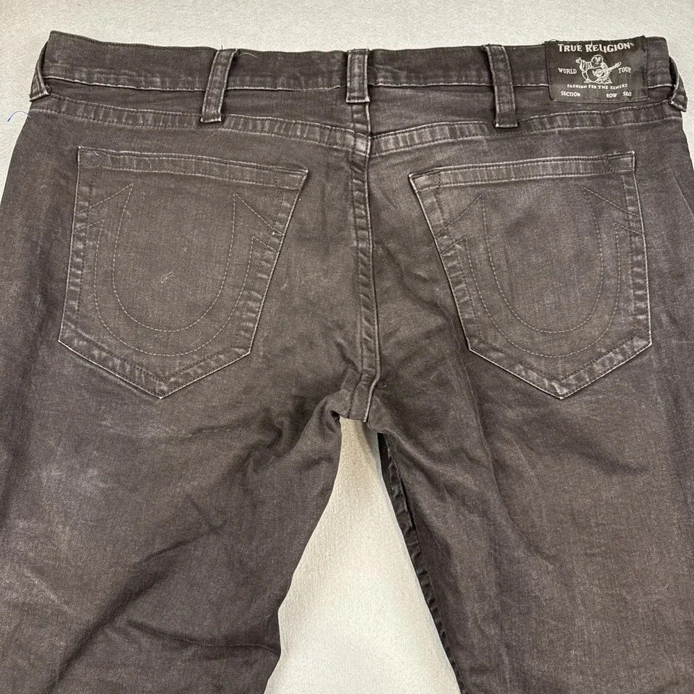 True Religion Geno Relaxed Slim Jeans Men 44 Black   Stretch NO FLAP DENIM